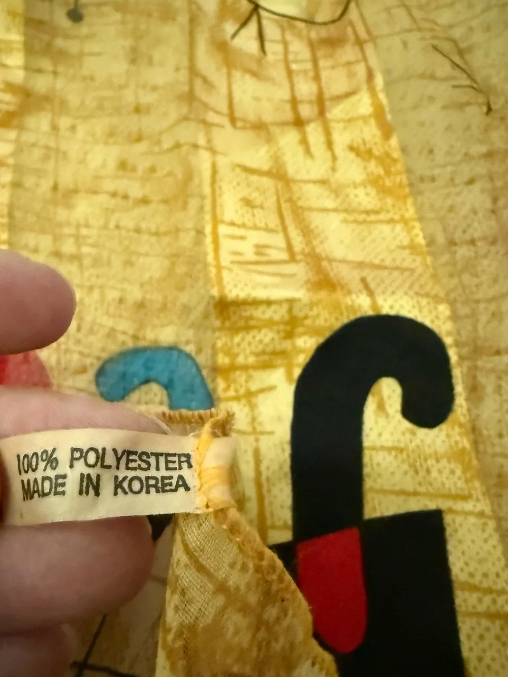 Vintage 70's Square Scarf featuring an abstract surrealist print by Joan Miro